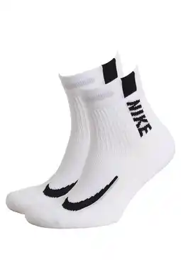 Wehkamp Nike sportsokken Multiplier - wit/zwart (set van 2) aanbieding