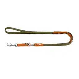 Zooplus HUNTER Verstelbare hondenriem Wolmar BioThane x leder, kaki/oranje 200cm lang, 19mm breed hond aanbieding
