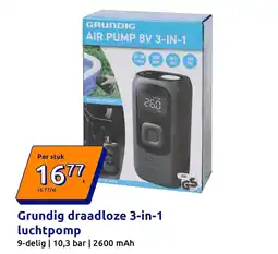 Action Grundig draadloze 3-in-1 luchtpomp aanbieding