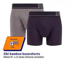 Action Ziki bamboe boxershorts aanbieding