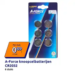 Action A-Force knoopcelbatterijen CR2032 aanbieding