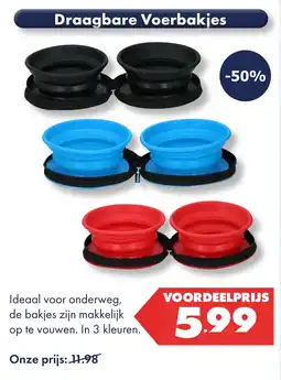 Huisdier Voordeelshop Draagbare Voerbakjes aanbieding