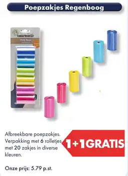 Huisdier Voordeelshop beezees poepzakjes regenboog aanbieding