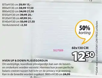 Jysk Hven up & down plissegordijn 60 x 130cm aanbieding