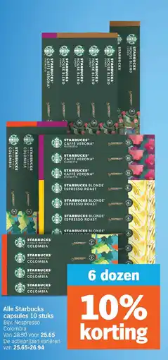 Albert Heijn Alle Starbucks capsules aanbieding