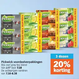 Albert Heijn Pickwick voordeelverpakkingen aanbieding