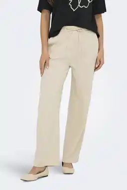 Wehkamp ONLY wide leg regularwaist casual broek zand aanbieding