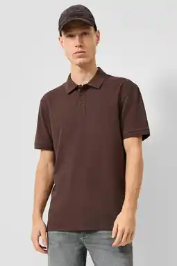 Wehkamp QS regular fit polo - donkerbruin aanbieding
