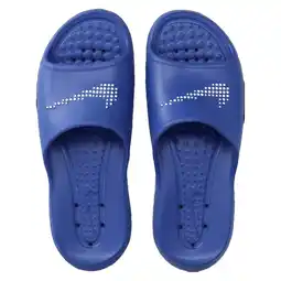 Wehkamp Nike Victori One Shower badslippers met logo kobaltblauw/wit aanbieding