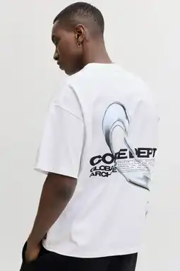 Wehkamp JACK & JONES CORE relaxed T-shirt met backprint wit aanbieding