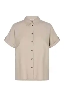 Wehkamp FREEQUENT blouse met linnen zand aanbieding