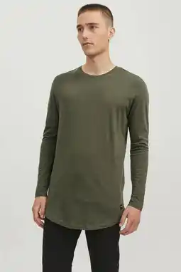 Wehkamp JACK & JONES ESSENTIALS regular fit longsleeve JJENOA van katoen forest night aanbieding