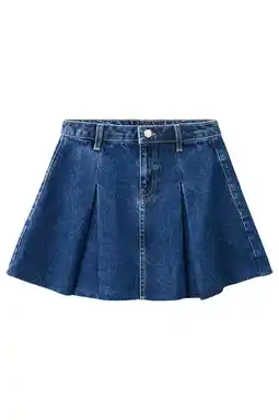 Wehkamp Mango Kids korte spijkerrok met rafels - donkerblauw aanbieding