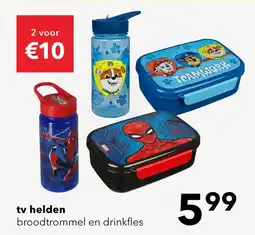 Scapino tv helden broodtrammel en drinkfles aanbieding