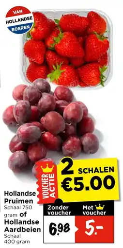 Vomar Voordeelmarkt Hollandse Pruimen of Hollandse Aardbeien aanbieding