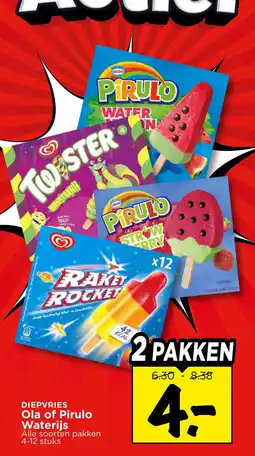 Vomar Voordeelmarkt Alle Diepvries Ola of Pirulo Waterijs aanbieding