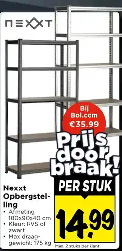 Vomar Voordeelmarkt Nexxt Opbergstelling aanbieding