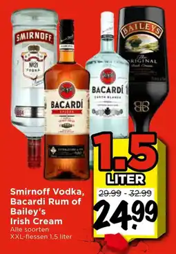Vomar Voordeelmarkt Alle Smirnoff Vodka, Bacardi Rum of Bailey's Irish Cream aanbieding