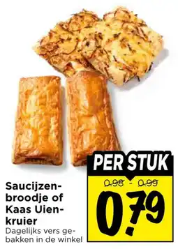 Vomar Voordeelmarkt Saucijzenbroodje of Kaas Uienkruier aanbieding