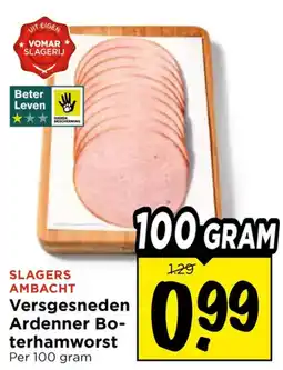 Vomar Voordeelmarkt Slagers Ambacht Versgesneden Ardenner Boterhamworst aanbieding