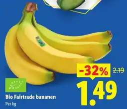 Lidl Bio fairtrade bananen aanbieding