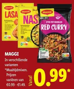 Lidl Maggi stir-fry noodles red curry aanbieding