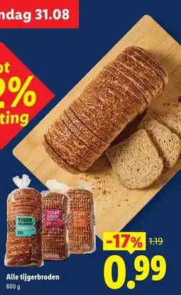 Lidl Alle tijgerbroden aanbieding