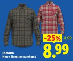 Lidl Esmara Heren flanellen overhemd aanbieding