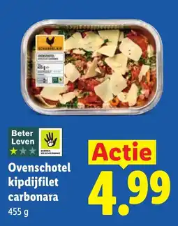 Lidl Ovenschotel kipdijfilet carbonara aanbieding