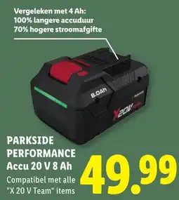 Lidl Parkside Performance Accu 20 V 8 Ah aanbieding