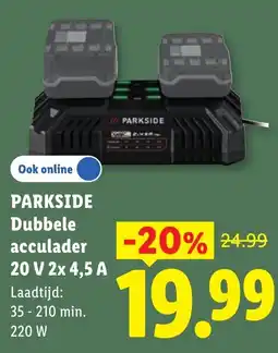 Lidl Parkside Dubbele Acculader aanbieding