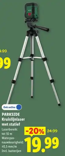 Lidl Parkside Kruijslijnlasers met statief aanbieding