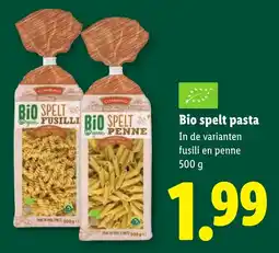 Lidl Bio spelt pasta aanbieding