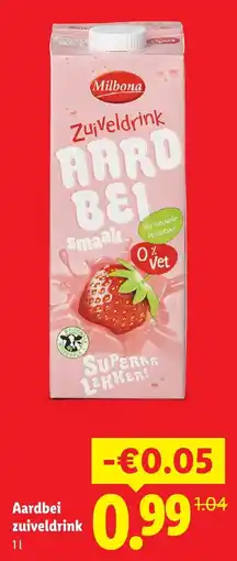 Lidl Aardbei zuiveldrink aanbieding
