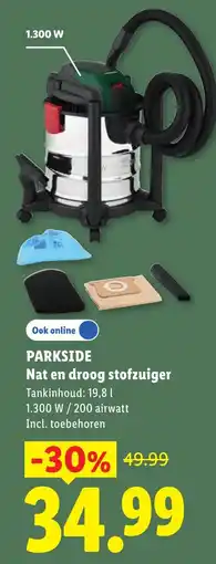 Lidl Parkside Nat en droog stofzuiger aanbieding