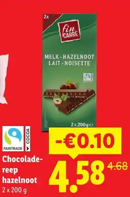 Lidl Fin Carré Chocolade-reep hazelnoot aanbieding