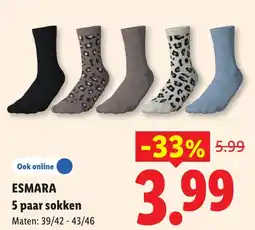Lidl Esmara 5 paar sokken aanbieding