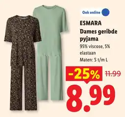 Lidl Esmara Dames geribde pyjama aanbieding