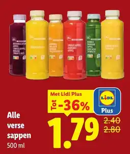 Lidl Alle verse sappen aanbieding