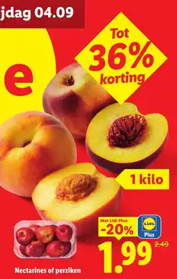 Lidl Nectarines of perziken aanbieding