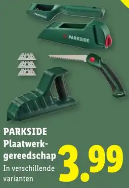 Lidl Parkside Plaatwerk-gereedschap aanbieding