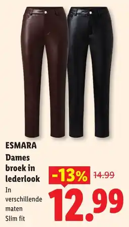 Lidl Esmara Dames broek in lederlook aanbieding