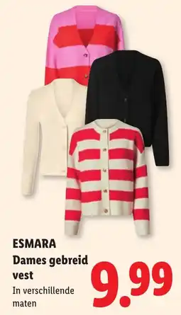Lidl Esmara Dames gebreid vest aanbieding