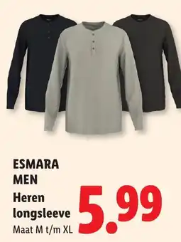 Lidl Esmara Heren longsleeve aanbieding