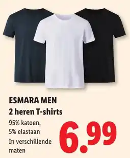 Lidl Esmara Men 2 Heren T-shirts aanbieding