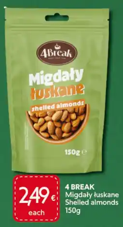 Food Plus 4 break migdały łuskane shelled almonds aanbieding