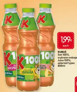 Food Plus KUBUS Sok 100% wybrane rodzaje aanbieding