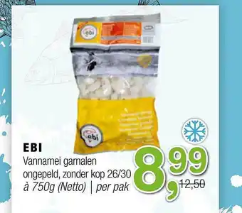 Amazing Oriëntal Ebi Vannamei Garnalen Ongepeld, Zonder Kop 26-30 aanbieding