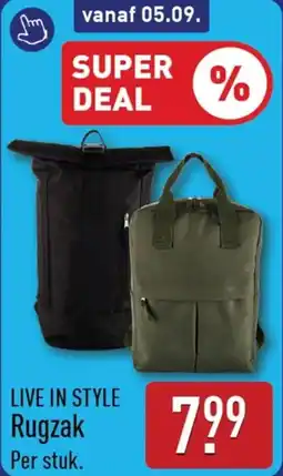 ALDI Live in style Rugzak aanbieding