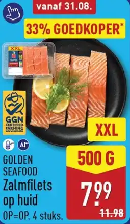 ALDI Golden Seafood Zalmfilets op huid aanbieding